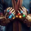 Placeholder: Two infinity gauntlets contain six infinity stones, one of which is made with nano In the hands of a powerful man