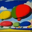 Placeholder: Airships in the white sky painted by Alexej von Jawlensky