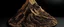 Placeholder: A brownish bronze mountain covered in tar designed in Mehndi design painted by Vincent van Gogh