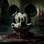 Placeholder: zombie mickey mouse, photorealism, movie screen capture, horror, evil, hungry, rotted