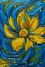 Placeholder: golden and blue flower acrylic painting inspire by vincent van gogh