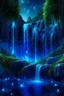 Placeholder: blue crystal forest with waterfalls, falling stars, aesthetically pleasing, beautiful, realistic, close-up, professional photo, 4k, high resolution, high detail, 30mm lens, 1/250s, f/2.8, ISO 100, dim lighting, soft lighting, neon lighting