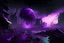 Placeholder: Destroyed City, Street View, Dense Purple Fog, Dead Soil, Broken Roads ,Black Night Sky, Stars, Space, Distant Alien Planets,