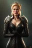 Placeholder: Cersei Lannister as evil queen in black leather, busty, cleavage, curvy, lena headay, angry, stern look. character design by cory loftis, fenghua zhong, ryohei hase, ismail inceoglu and ruan jia. unreal engine 5, artistic lighting, highly detailed, photorealistic, fantasy