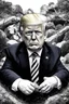 Placeholder: trump justinsun ethereum battle in the trenches seeing the future in the style of surrealism black and white