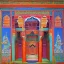 Placeholder: spiritual chakra consciousness of Indian temple mosque architecture in Tibetian painting style surrounded by mystical creatures