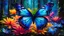 Placeholder: acrylic illustration, acrylic paint, oily sketch, glass butterfly, on neon flower in enchanted forest, ultra detailed, realistic, ral-dissolve, vivid colors, volumetric lighting, by [Iryna Yermolova | Conor Harrington]