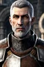 Placeholder: An old male imperial legion soldier from Skyrim with brown eyes, short gray hair and a light beard, Roman Legion armor