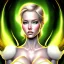 Placeholder: portrait of a beautiful busty Emma Frost with green eyes by Sandro Botticelli style