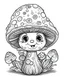 Placeholder: Coloring page with funny mushroom