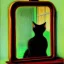 Placeholder: oil portrait of a Cat watching himself in a mirror by Monet 8k