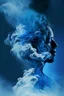 Placeholder: blue smoke in a shape of a person cloud air elemental