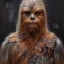 Placeholder: photorealistic and intricate portrait of chewbacca in star wars by Agnes Cecile, wearing beskar armor, deep dark colors, hyperdetailed, 32K, oil on canvas,