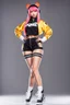 Placeholder: a cute full body shot of anime adult lady wearing hip hop dance clothes standing