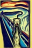 Placeholder: Cat The scream Edvard Munch. Painting style of Edvard Munch