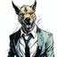 Placeholder: Illustrative sketch of a image of an angry humanoid dog, suit and tie, arte lineal ultra quality, 8k