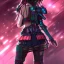 Placeholder: Anime girl, cute, cyberpunk, samurai armor, 8k