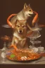 Placeholder: doge eating a shrimp platter