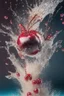 Placeholder: Explosion, splash, cherry is falling into the water, close up, water is splashing radially, centered, perfect composition, vogue style, Creative food photography, softbox, trending on art station, sharp focus, studio photo, intricate details, highly detailed, by Greg Rutkowski, fashion magazine cover