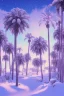 Placeholder: 1980's vaporwave aesthetic palm trees in Christmas winter