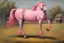 Placeholder: a pink horse like a 19th painting