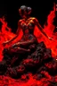 Placeholder: Behold a mesmerizing masterpiece portraying the full embodiment of fiery elegance as a woman crafted entirely of molten lava commands the canvas with her captivating presence, the artwork is highly detailed and exudes intricate textures, showcasing the smooth, fluid-like nature of the molten lava, the lighting accentuates the fiery glow, casting vibrant and dynamic shadows that dance across the scene, this digital illustration, reminiscent of artwork by ruan jia, Mandy Jurgens, Artgerm, and zdis