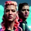 Placeholder: Actress , retro futuristic, Katheryn Winnick, retro 80s, blood, portrait, samurai style, 16 bit, unreal engine 5, god light, ultra hd, vibrant color, gradient background, neon.