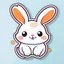 Placeholder: cute rabbit sticker template