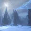 Placeholder: celestial, ice crystals, snow, icicles, reflections