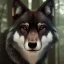 Placeholder: in Forest award winning portrait of a male unreal 5, octane render, cinema4d, dynamic lighting, dramatic lighting, 4k, redshift render, highly detailed, hyper realistic,anthropomorphic black wolf long