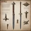 Placeholder: ConceptSheet: A document showing Savage Sword , the weapon of choice for Kate Fleetwood, from Conan so powerful of incomprehensible power.