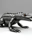 Placeholder: robot crocodile, steel, simple background, photorealistic