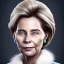 Placeholder: Ursula von der Leyen, 3d animation, Pixar Studio movie style, pixar's UP style, rounded face, laughing wrinkles, eye wrinkles, big circular reflective eyes, exaggerated cheekbones, huge forehead, huge haircut, unreal engine cinematic smooth, cartoonish, portrait of a politician,