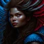 Placeholder: very complex hyper-maximalist overdetailed cinematic tribal fantasy closeup macro portrait of a heavenly beautiful young royal dragon queen Abella Danger with windblown hair and dragon scale wings, Magic the gathering, pale wet skin and dark eyes and red lipstick ,flirting smiling passion seductive, vibrant high contrast, by andrei riabovitchev, tomasz alen kopera,moleksandra shchaslyva, peter mohrbacher, Omnious intricate, octane, moebius, arney freytag, Fashion photo shoot, glamorous pose, tr