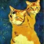 Placeholder: Portrait of a cat by Van Gogh