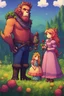 Placeholder: The beast and the princess, stardew, valley style