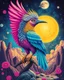 Placeholder: Lowbrow pop surrealism hallucinogenic bird of majestic beauty and glory