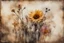 Placeholder: double exposure, merged layers, painted and burned burlap, beautiful collection of flowers, melting watercolor and black ink outlines on wet paper, soft, shading strokes, in sunshine, ethereal, otherwordly, cinematic postprocessing, bokeh, dof