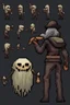 Placeholder: pixel undead sprite for pixel game side view idle.