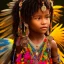 Placeholder: bright brazilian indigenous child, light, luminous