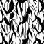 Placeholder: black and white banana leafs wallpaper pattern in vector lines, same line weight