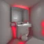 Placeholder: baño con luces rojas