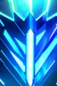 Placeholder: neon blue, flying parts of armor in form of triangles, cyber armor, geometric patterns on armor, male, orbiting triangle