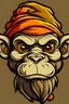 Placeholder: Make a badass cartoon monkey with a turban on the head