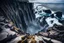 Placeholder: This mesmerizing ocean cliff scene captures the dramatic power and beauty of nature. Towering rugged cliffs stand majestically against the vast expanse of the ocean, where the water pours into a singular bottomless pit. The cliffs, with their sharp and jagged edges, create a stark contrast to the rough, flowing water, making the scene even more captivating. Sunlight pierces through the mist rising from the waterfalls, creating a magical, ethereal atmosphere