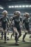 Placeholder: hyper violent ogre women soccer team in the Olympics in the style of Giger and fallout 4 ,,bokeh like f/0.8, tilt-shift lens 8k, high detail, smooth render, down-light, unreal engine
