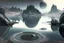 Placeholder: one grey exoplanet, pond, rocky landscape, sci-fi