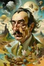 Placeholder: The painting of Salvador Dali in the style of grotesque caricatures, hyperrealistic landscapes, #pixelart, richly detailed genre paintings, time-lapse photography, haunting structures, zombiecore , in the style of quirky figurative ian spriggs paul barson comical figurative jim lively.