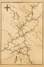 Placeholder: a scan of an ancient Cree Anishinaabe road map, black and white printed map that has been been stained and weathered, text is in Cree Syllabic