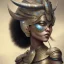 Placeholder: sango fantasy, fantasy magic, intricate, sharp focus, illustration, highly detailed, digital painting, concept art, matte, masterpiece head sexy African beauty black hair space lady silver tiger head Egyptian princess pyramid